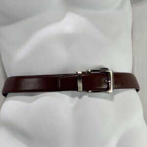 Comfort Click Men's Brown Leather Belt Silver-tone Buckle Size 34